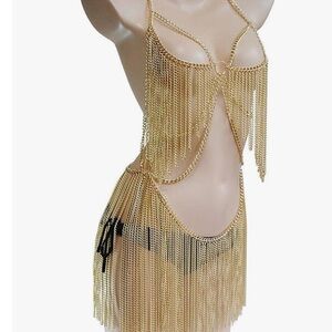 Gold Chain Fringe Dress